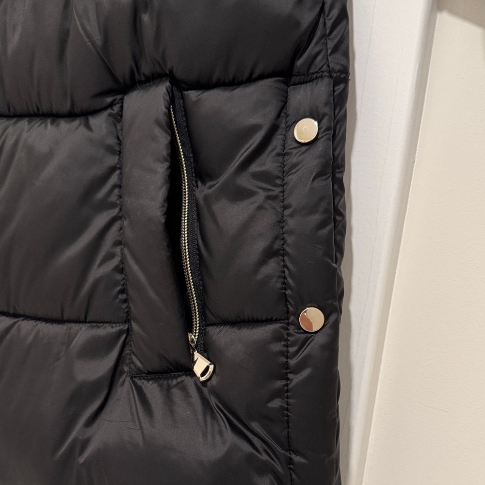 Mango Puffer Black Jacket with Hood size S - Picture 5 of 10